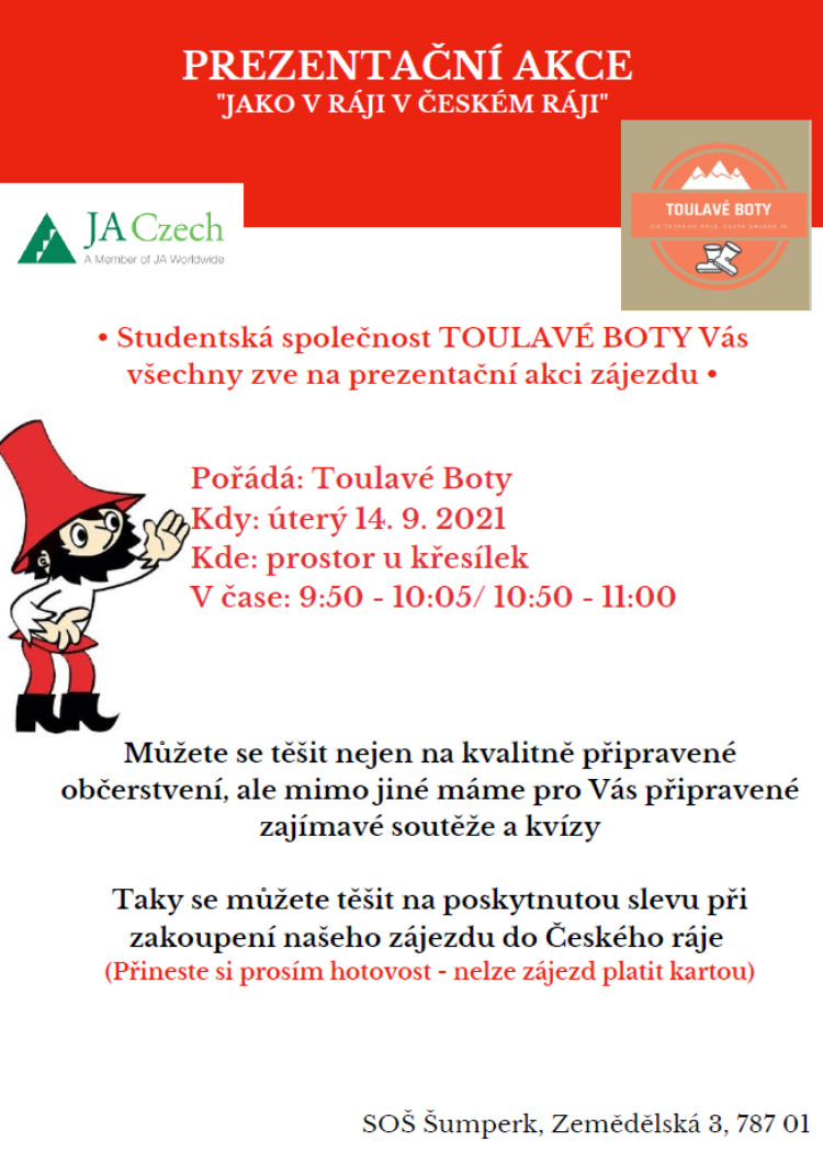 Propagační akce studentské společnosti Toulavé boty